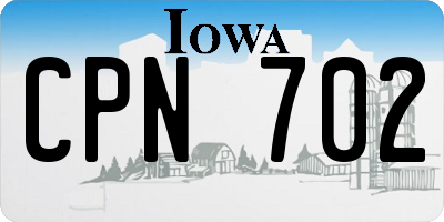 IA license plate CPN702