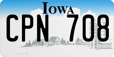 IA license plate CPN708