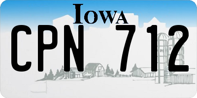 IA license plate CPN712