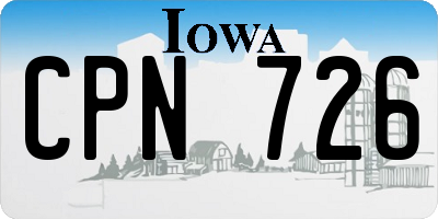 IA license plate CPN726
