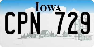 IA license plate CPN729