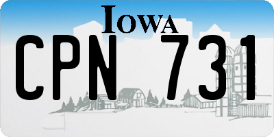 IA license plate CPN731