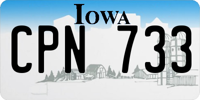 IA license plate CPN733
