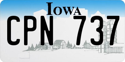 IA license plate CPN737