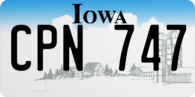 IA license plate CPN747