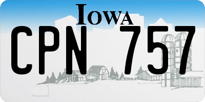 IA license plate CPN757