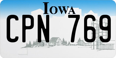 IA license plate CPN769