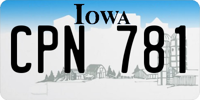 IA license plate CPN781
