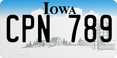 IA license plate CPN789