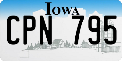IA license plate CPN795