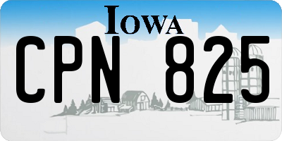 IA license plate CPN825