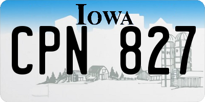 IA license plate CPN827
