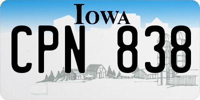 IA license plate CPN838