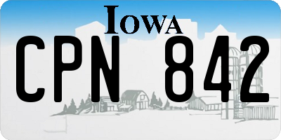 IA license plate CPN842