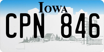 IA license plate CPN846