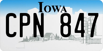 IA license plate CPN847
