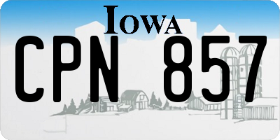IA license plate CPN857