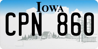 IA license plate CPN860