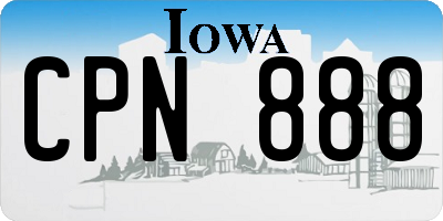 IA license plate CPN888