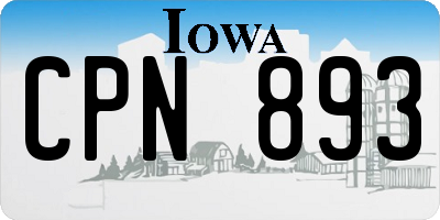 IA license plate CPN893
