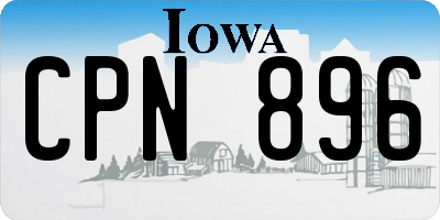 IA license plate CPN896