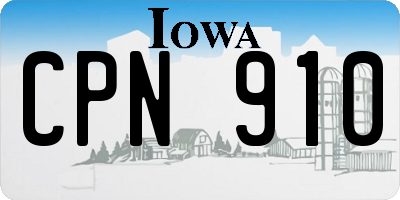 IA license plate CPN910