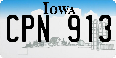 IA license plate CPN913