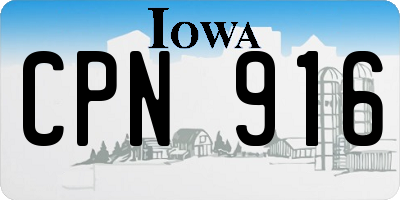 IA license plate CPN916