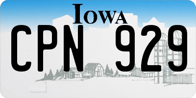 IA license plate CPN929