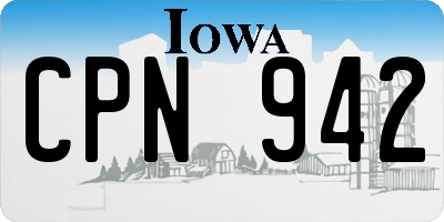 IA license plate CPN942