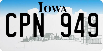 IA license plate CPN949