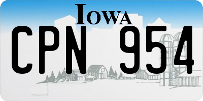 IA license plate CPN954