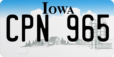 IA license plate CPN965