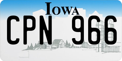 IA license plate CPN966