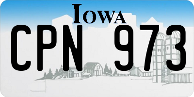 IA license plate CPN973