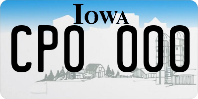 IA license plate CPO000