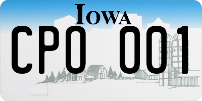IA license plate CPO001