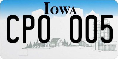 IA license plate CPO005