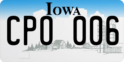 IA license plate CPO006