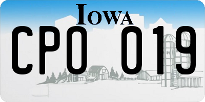 IA license plate CPO019