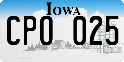 IA license plate CPO025