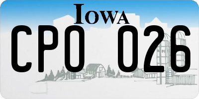 IA license plate CPO026