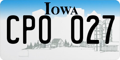 IA license plate CPO027