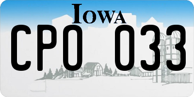 IA license plate CPO033