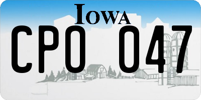 IA license plate CPO047