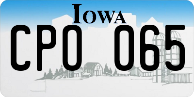 IA license plate CPO065