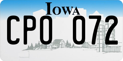IA license plate CPO072