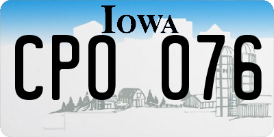 IA license plate CPO076