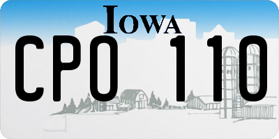 IA license plate CPO110