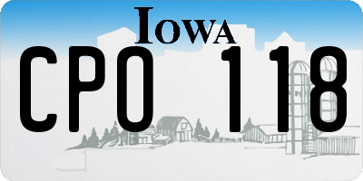 IA license plate CPO118